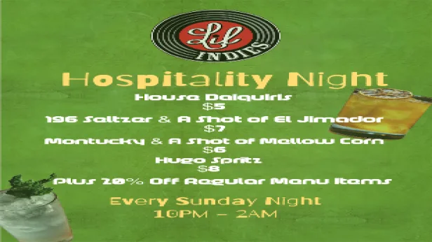 Lil Indies Hospitality Night