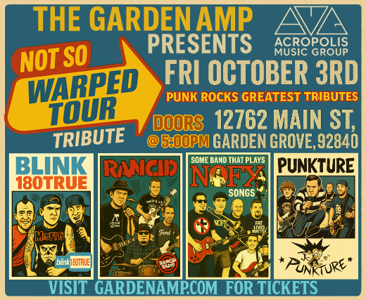 Blink 182, Rancid, NOFX Tributes + Punkture - Not So Warped Tour Tribute Fest