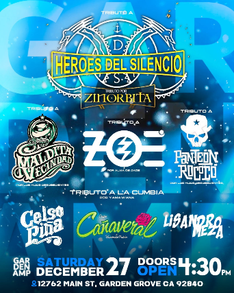Heroes Del Silencio, Maldita Vecindad, Zoe, Panteon Rococo, Celso Piña, Cañaveral, Lisandro Meza Tributes
