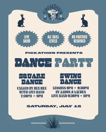 Swing and Square Dance Party with Lessons and Live Bands